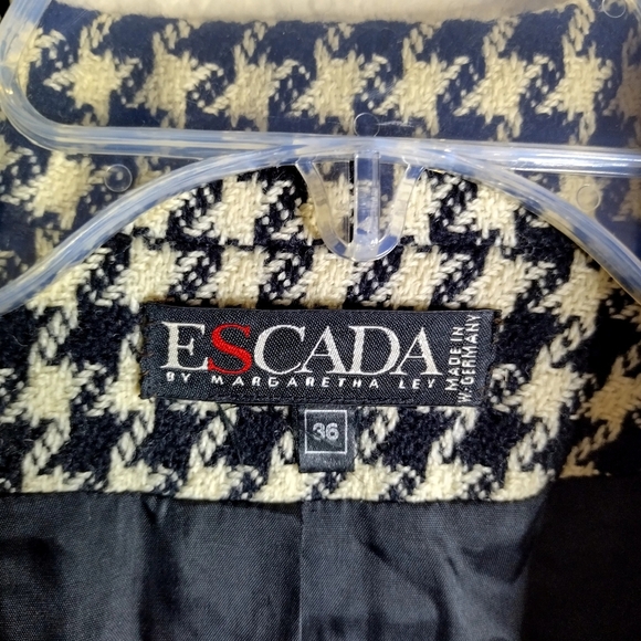 Escada Houndstooth One Button Wool blazer Jacket Sz 38/ M - Picture 5 of 8